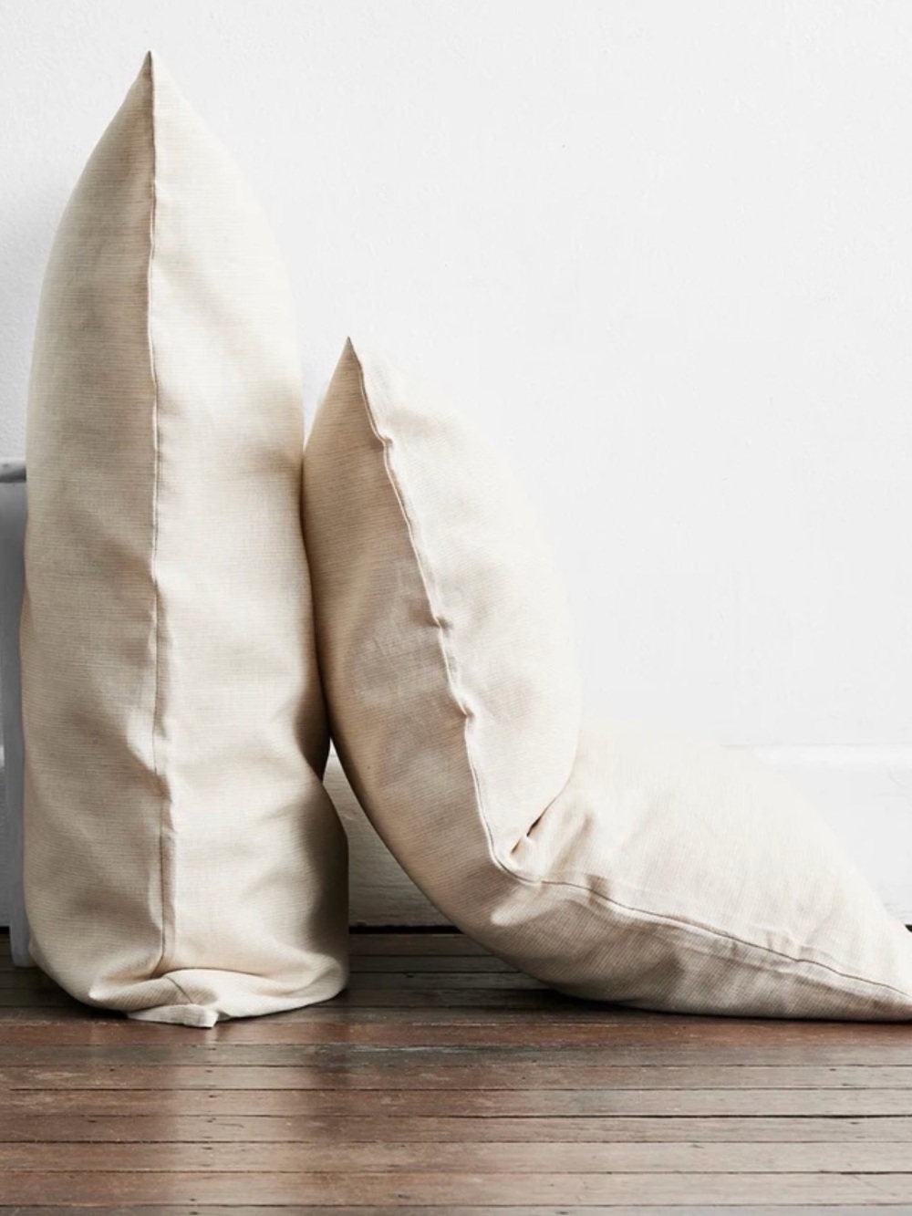 Oatmeal & White French Flax Linen Pillowcases - King